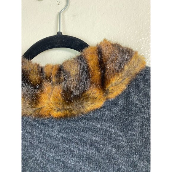 Lauren Ralph Lauren Cashmere Wool Angora Sweater Cardigan Sz Medium Petite Gray - Picture 4 of 16